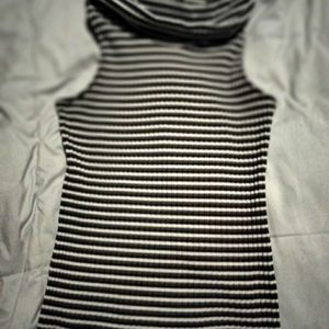 White  and black  turtle neck